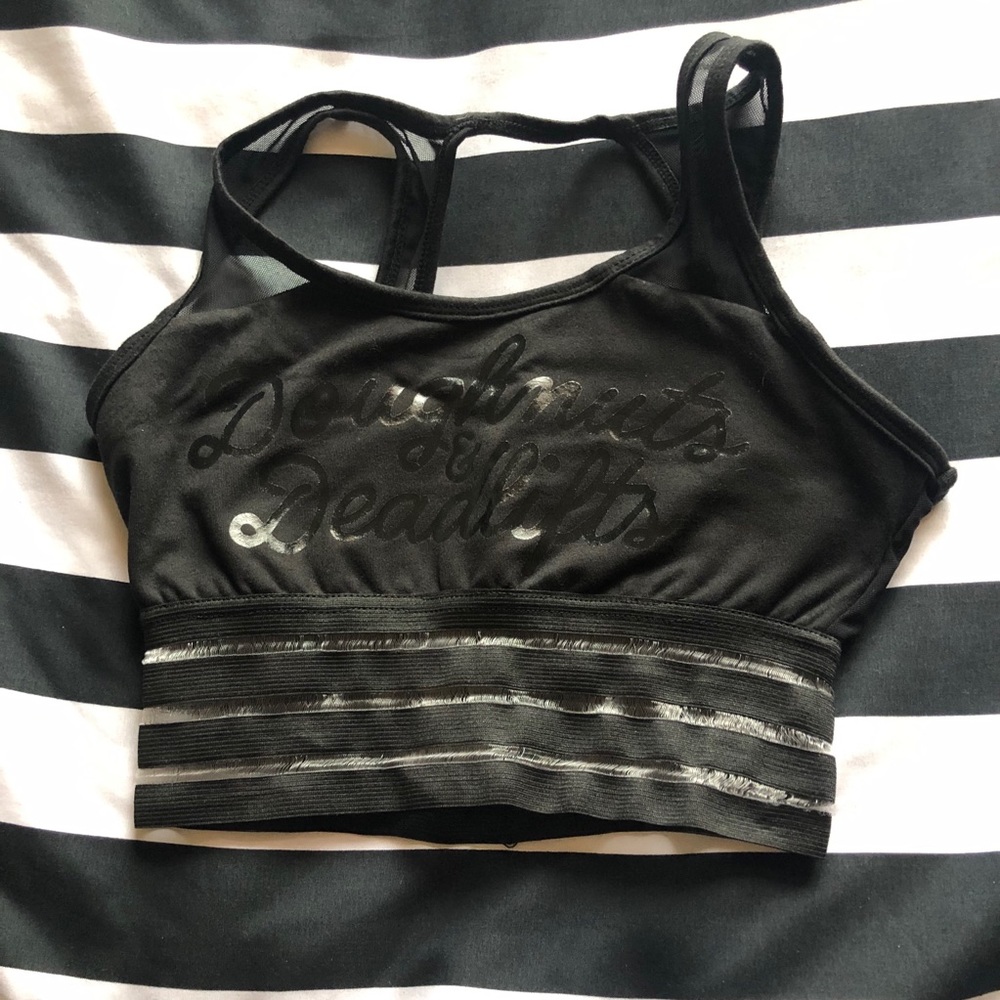 Doughnuts & Deadlifts SMALL Sports Bra
